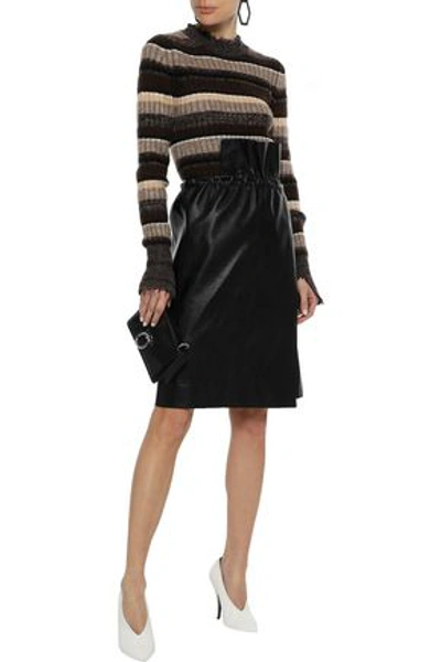 Helmut Lang Woman Ribbed Striped Wool, Cotton, Yak And Cashmere-blend Sweater Multicolor