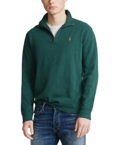 Polo Ralph Lauren Men's Estate-rib Quarter-zip Pullover, Created For Macy's In Scotch Pine Heather