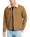 Levi's Type 3 Sherpa Lined Denim Trucker Jacket In Tan-neutral In Cougar Canvas