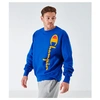 Champion Men's Reverse Weave Flocked Crewneck Sweatshirt In Blue