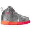 Jordan Girls' Toddler Air 1 Mid Casual Shoes In Grey