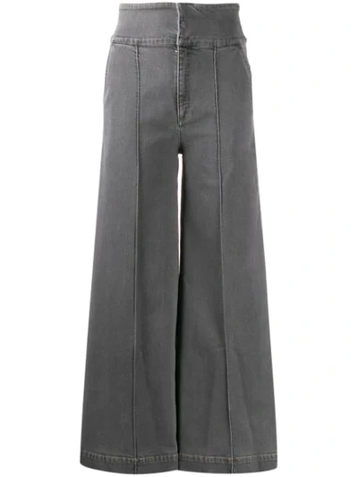 Stella Mccartney High-waisted Wide-leg Jeans In Gray