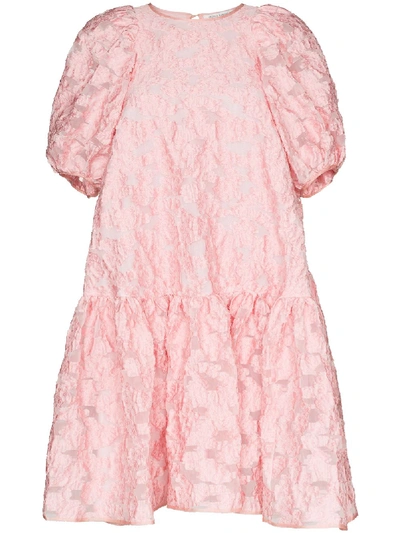 Cecilie Bahnsen Alexa Oversized Tiered Fil Coupé Organza Dress In Pink