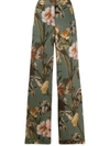 OFF-WHITE FLORAL PRINT FLARED TROUSERS