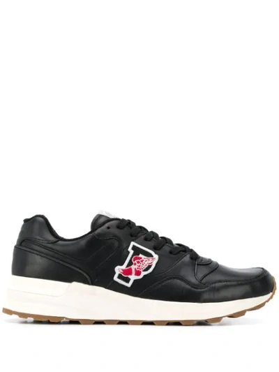 Polo Ralph Lauren Logo Patch Low Top Trainers In Black