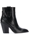 ASH ESQUIRE SNAKESKIN-EFFECT ANKLE BOOTS