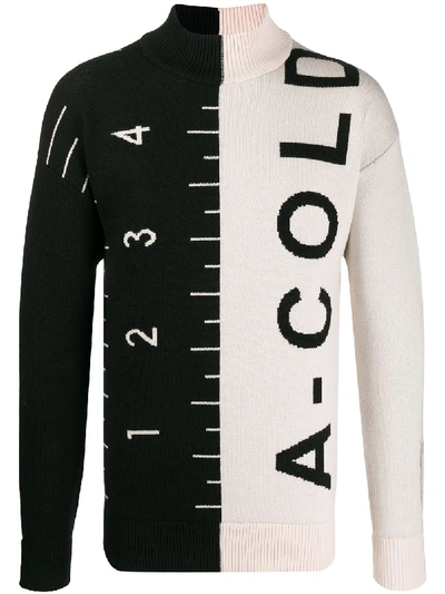A-cold-wall* Turtleneck Colour Block Jumper In Black
