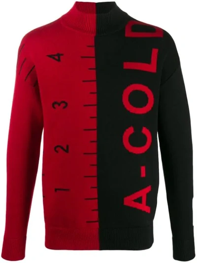 A-cold-wall* Jacquard Split Logo Jumper In Red