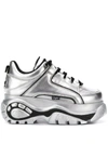 Buffalo Low-top Platform Trainers In Silver