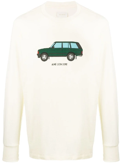 Aimé Leon Dore Car Print Longsleeved T-shirt In Neutrals