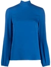 THEORY STAND-UP COLLAR BLOUSE