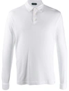 Zanone Point-collar Long Sleeved Polo Shirt In White