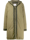 Ambush Hooded Puffer Coat In Olive