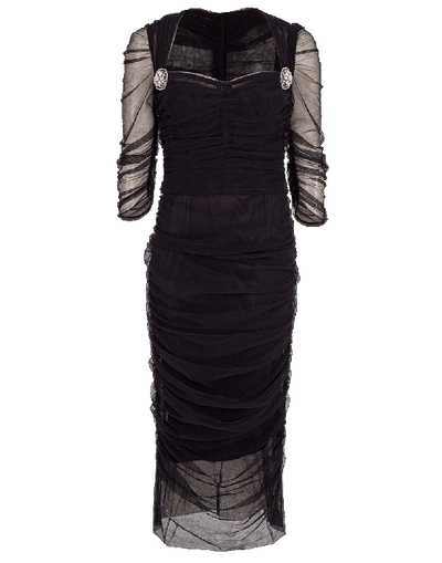 Dolce & Gabbana Tulle Midi Dress In Black
