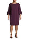 CALVIN KLEIN COLLECTION PLUS TIERED-SLEEVE SHIFT DRESS,0400011368574