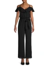 ADRIANNA PAPELL RUFFLED COLD-SHOULDER JUMPSUIT,0400011707414