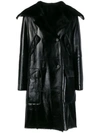 YVES SALOMON DOUBLE-BREASTED LEATHER COAT