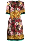 DOLCE & GABBANA rose print midi dress