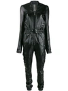 RICK OWENS LONG-SLEEVE FITTED JUMPSUIT