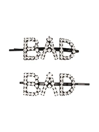 Ashley Williams Crystal Bad Hair Slides In Metallic