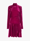 Rotate Birger Christensen Rotate Pleated Velvet Mini Dress In Pink