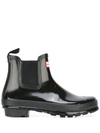 HUNTER GLOSSY CHELSEA BOOTS