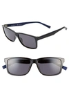 Ferragamo 57mm Square Sunglasses In Black/ Blue