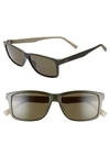 Ferragamo 57mm Square Sunglasses In Dark Green/ Beige