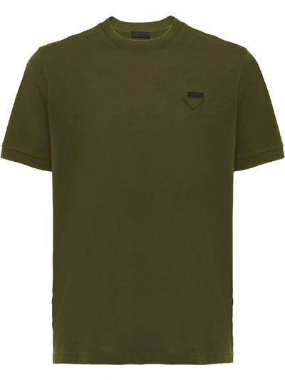 Prada Cotton Piqué T-shirt In Green