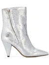 THE SELLER METALLIC SNAKE PRINT ANKLE BOOTS