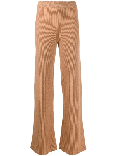 CASHMERE IN LOVE RIBBED FLARED CORTINA TROUSERS