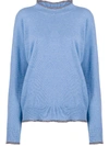 Marni Scalloped Neckline Jumper In Blue