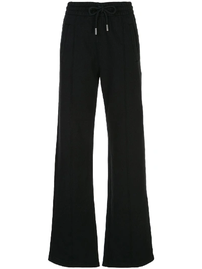 Off-white High Waisted Diagonal Stripe Track Pants In Black