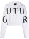 VERSACE JEANS COUTURE CROPPED LOGO PRINT HOODIE