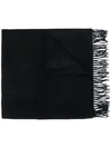 Begg & Co Fringed Cashmere Scarf In Black