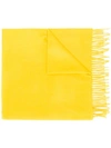 Begg & Co Fringed Cashmere Scarf In Yellow