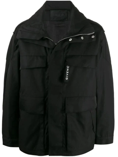 Givenchy Hooded Rain Jacket In Black