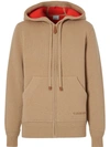 BURBERRY EMBROIDERED-LOGO CASHMERE HOODIE