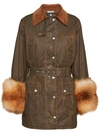 MIU MIU FUR CUFFS MILITARY JACKET