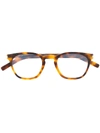 Saint Laurent Square Frames Glasses In Brown