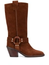 SEE BY CHLOÉ SIDE BUCKLE KNEE LENGTH BOOTS
