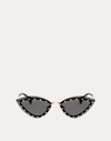 VALENTINO VALENTINO OCCHIALI TRIANGULAR METAL GLASSES WITH CRYSTAL STUDS