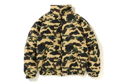 Pre-owned Bape 1st Camo Down Jacket (fw18) Yellow