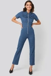 ABRAND A Kim Overall Top Blue