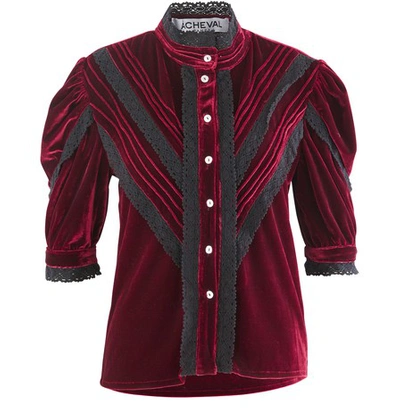 A Cheval Pampa Yegua Velvet Shirt In Bordeaux