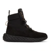 GIUSEPPE ZANOTTI GIUSEPPE ZANOTTI BLACK VELOUR URCHIN COMBAT SNEAKERS