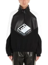 BURBERRY BURBERRY LOGO EMBROIDERED FUNNEL NECK TRACK TOP