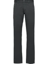 Prada Slim-fit Mid-rise Trousers In Green