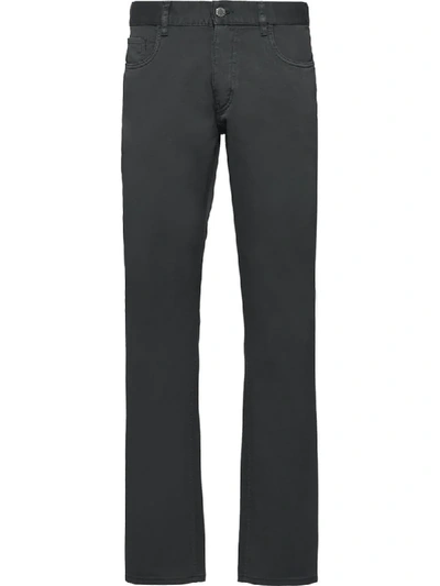 Prada Slim-fit Mid-rise Trousers In Green