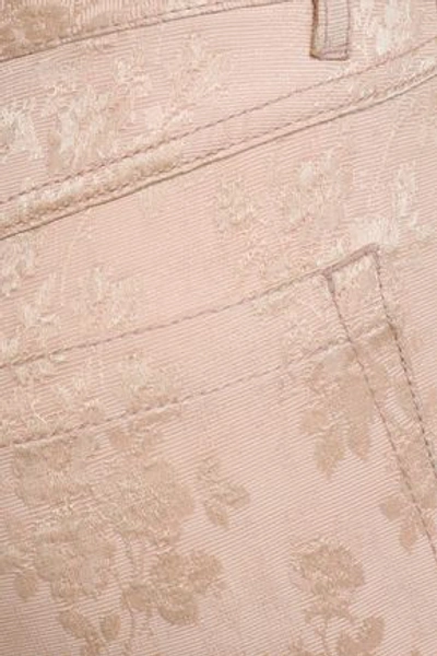 Ann Demeulemeester Floral-jacquard Slim-leg Pants In Pastel Pink